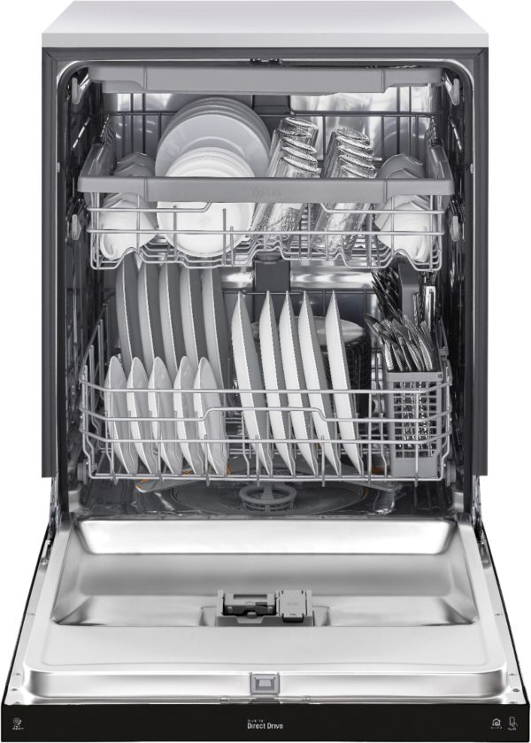 LG - 24" Front Control Smart Built-In Stainless Steel Tub Dishwasher with 3rd Rack, QuadWash, and 48dba - Black - Image 5