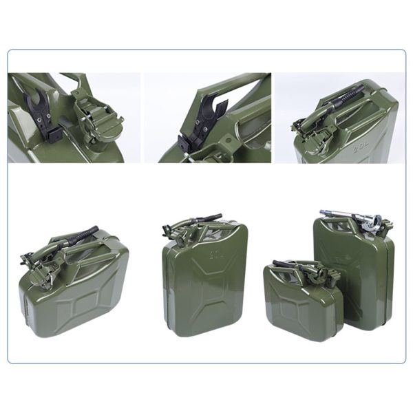 MoreChioce 10L Green Metal Jerry Can Store Container with Fixed Spout for Petrol Oil Water Alcohol - Image 10