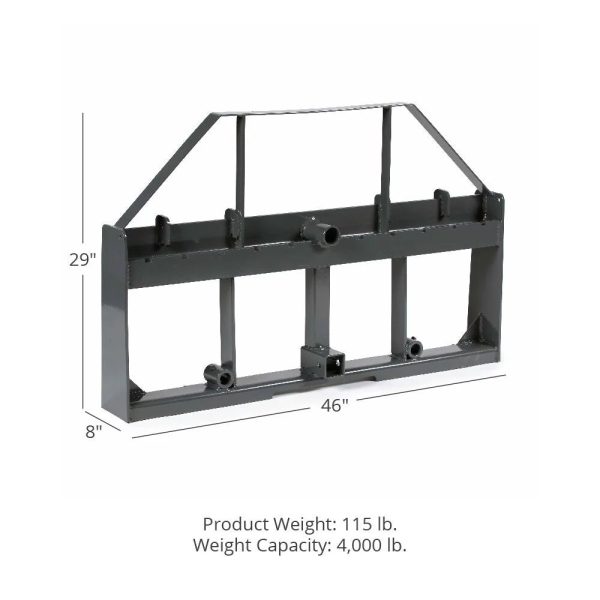 Titan Attachments UA USA Made Grey Pallet Fork Frame Attachment, Rated 4,000 LB - Image 2