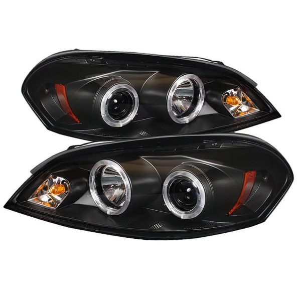 Spyder Chevy Impala 06-13 / Chevy Monte Carlo 06-07 - Projector Headlights - LED Halo - LED ( Replaceable LEDs ) - Black - High H1 (Included) - Low Fits select: 2006-2013 CHEVROLET IMPALA - Image 3