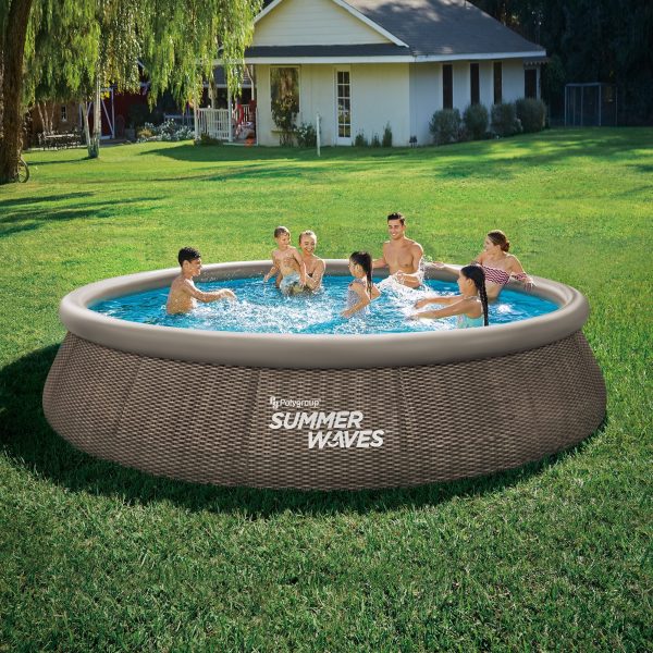 Summer Waves 15 ft Dark Double Rattan Quick Set Pool, Round, Ages 6+, Unisex - Image 3