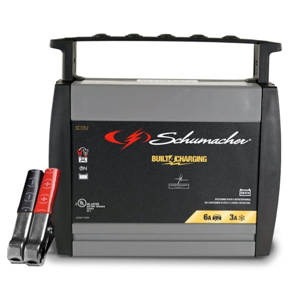 Schumacher Fully Automatic Battery Charger and Maintainer- 6 Amp/3 Amp, 6/12V - Image 2