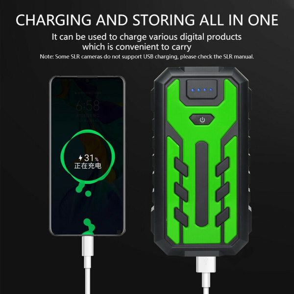 SOATUTO Car Jump Starter 28000mAh Car Jump Starter Box Battery Charger Pack Booster Portable Power Bank - Green - Image 7