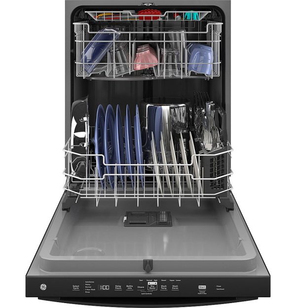 GE - Top Control Built-In Dishwasher with 3rd Rack, Dry Boost, 50 dBa - Black - Image 2