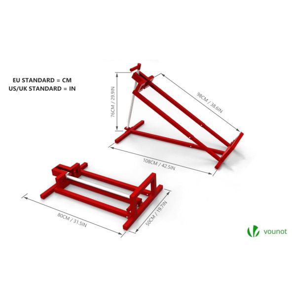 LeCeleBee Ride on Lawn Mower Lift Jack, Telescopic Maintenance Jack for Lawn mowers and Garden Tractors, Weight Capacity 880 Lbs, Red - Image 4