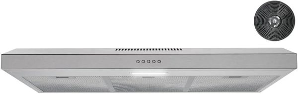 Streamline 36 in. Longhena Convertible Undermount Range Hood in Brushed Stainless Steel with Mesh Filters, Push Button Control, LED Light