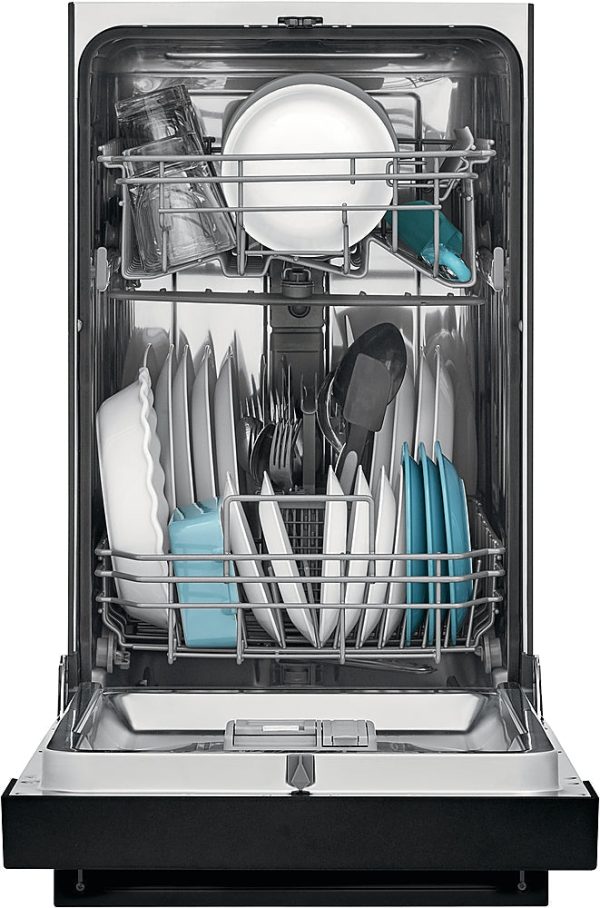 Frigidaire - 18" Compact Front Control Built-In Dishwasher with Stainless Steel Tub, 52 dBA - Black - Image 8