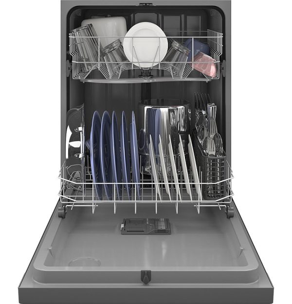 GE - Front Control Dishwasher with 60dBA - Stainless steel - Image 2