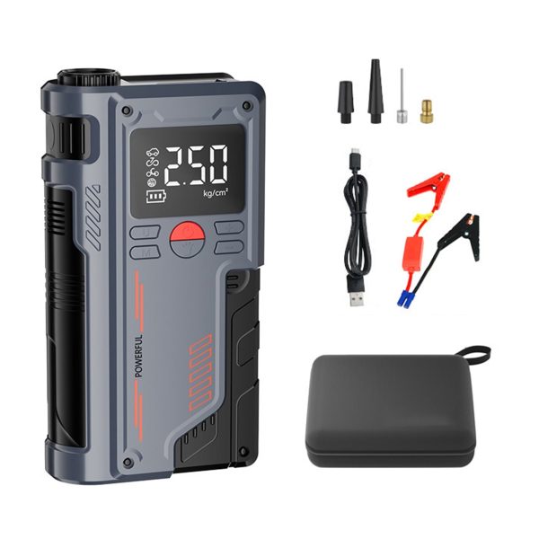 Dcenta Tire Inflator Car Emergency Jump Starter 1000A Peak 10000mAh Air Pump Battery Booster Device for 4.0L Gas/2.5L Diesel Engines