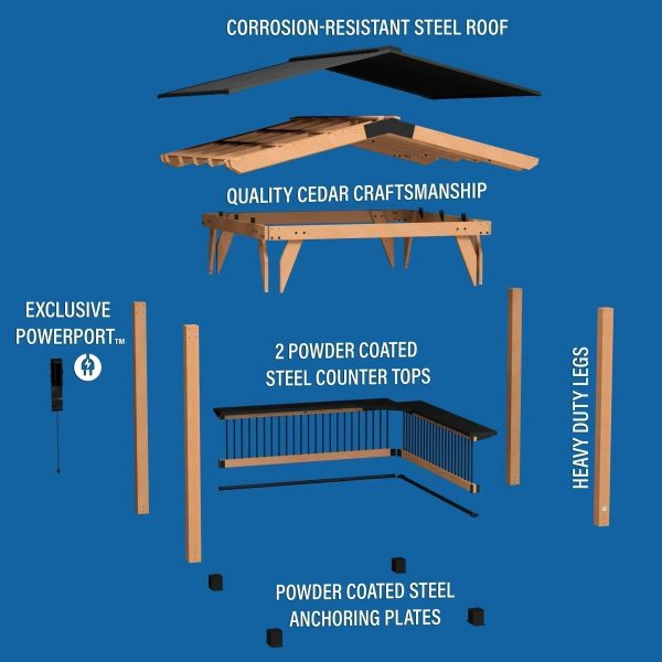 Granada Grill Gazebo with Outdoor Bar - Image 20