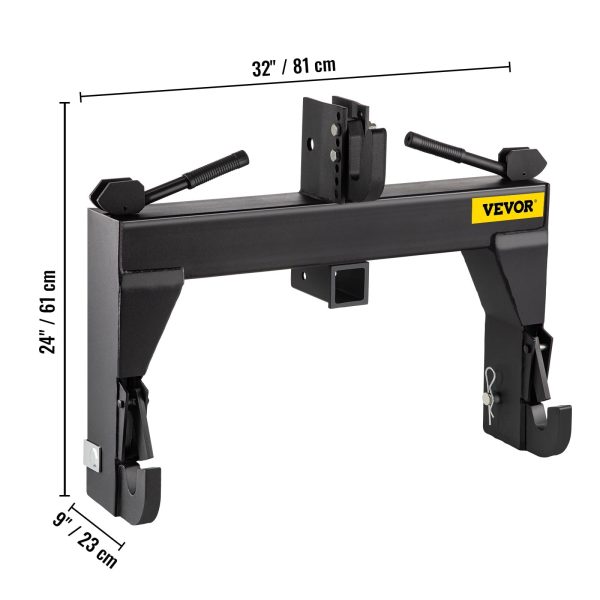 VEVOR 3-Point Quick Hitch, 3000 LBS Lifting Capacity Tractor Quick trailer hitch, Adaptation to Category 1 & 2 Tractors, No welding & 5 level Adjustable bolt - Image 6