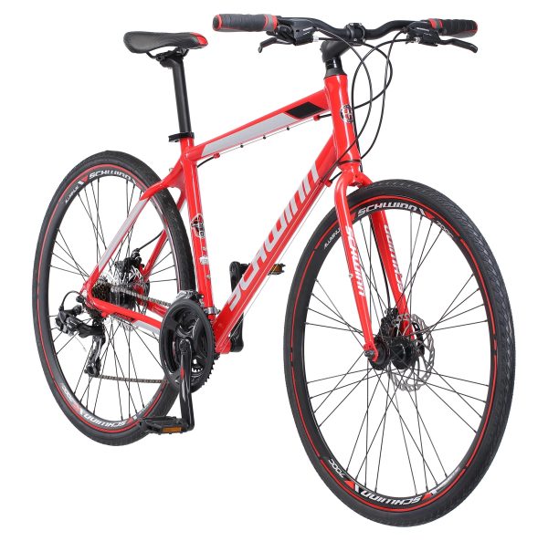 Schwinn Kempo Hybrid Bike, 700c Wheels, 21 Speeds, Mens Frame, Red