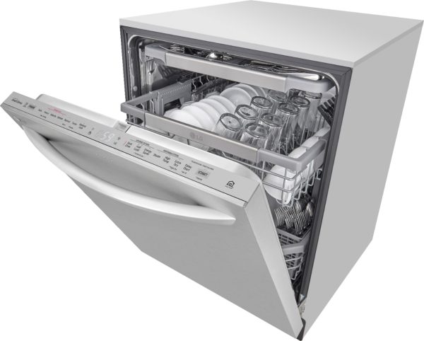 LG - 24" Top Control Smart Built-In Dishwasher with TrueSteam, Tub Light and Quiet Operation - Stainless steel - Image 6