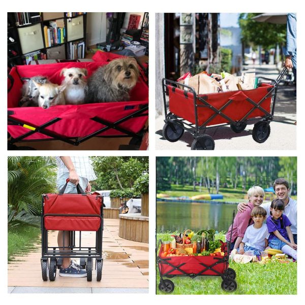 APOLLOLIFT Foldable Wagon Cart Outdoor Utility Wagon Table for Sports Shopping Camping - Image 6