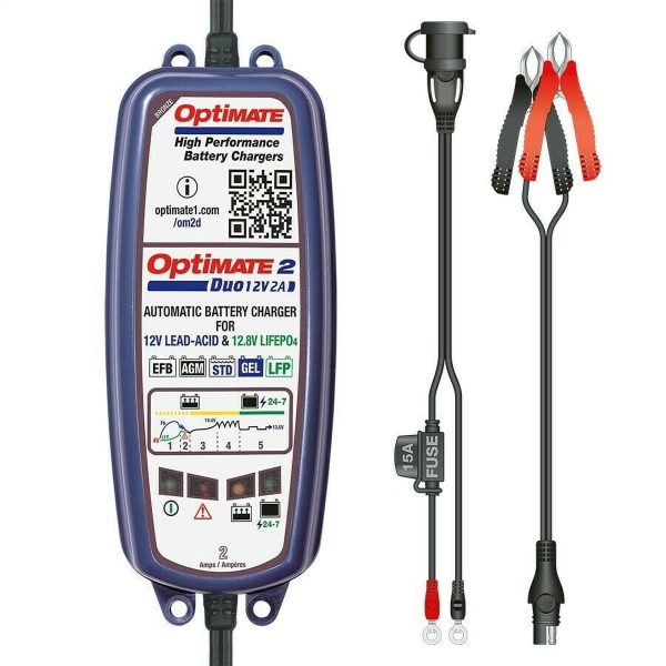 Tecmate Optimate 2 Duo Bronze 5 Step Automatic Battery Charger & Maintainer - Image 2