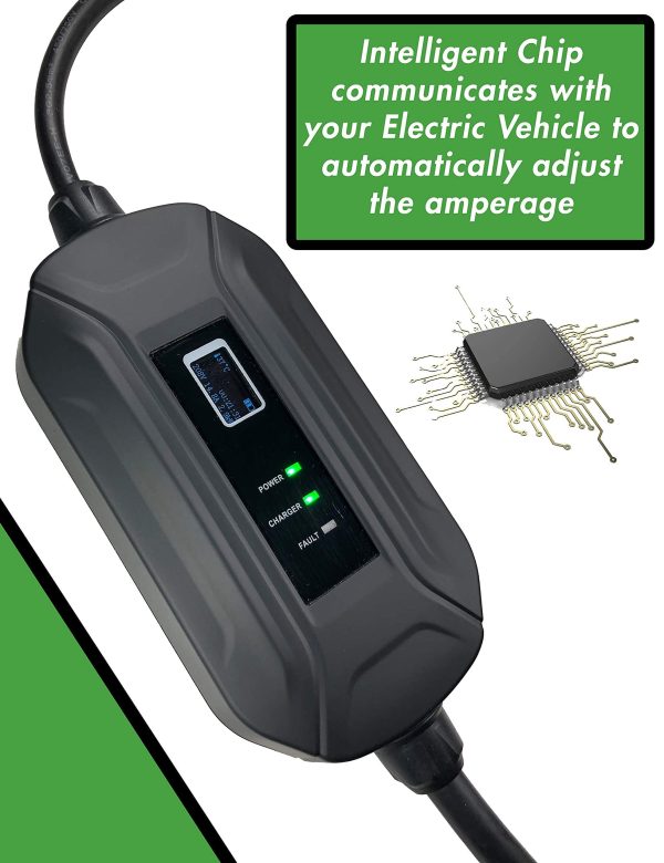 PRIMECOM Level 2 Electric Vehicle (EV) Charger (220V / 240Volt, 16Amp) Portable EVSE Smart Electric Car Charger, 30', 40', and 50 Feet Lengths (30 Feet, 10-30P) - Image 4