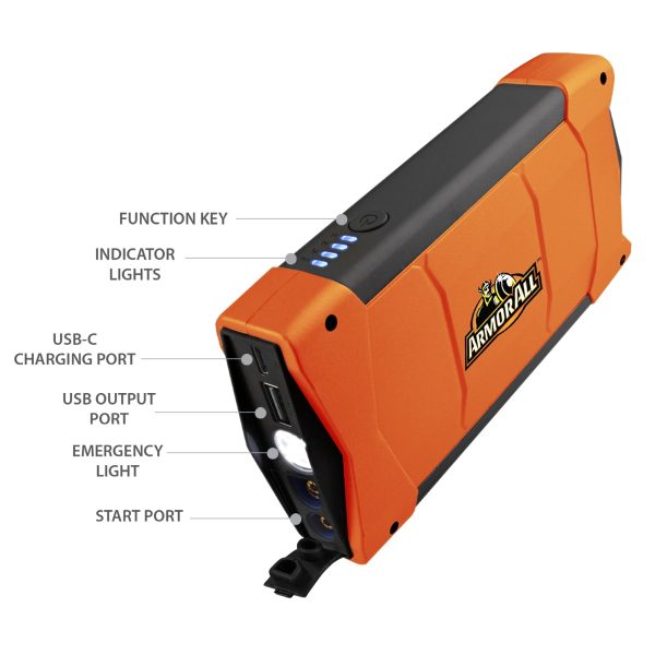 Armor All Emergency Jump Starter Power, 3 Different Emergency LED Lights, 600 Amps, 7200 mAh - Image 3