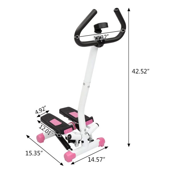 UBesGoo Mini Aerobic Stepper, Stair Climber Twist Fitness Machine with handle, Pink - Image 6