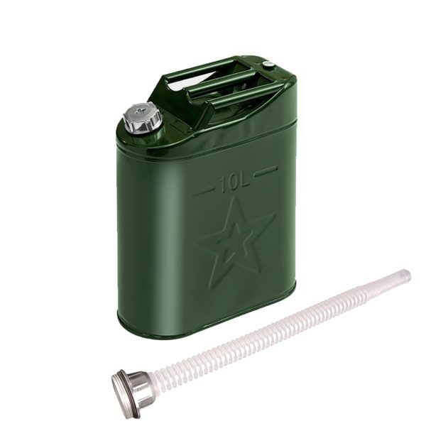 EUBUY 10L Green Metal Jerry Can Store Container for Petrol Oil Water Alcohol