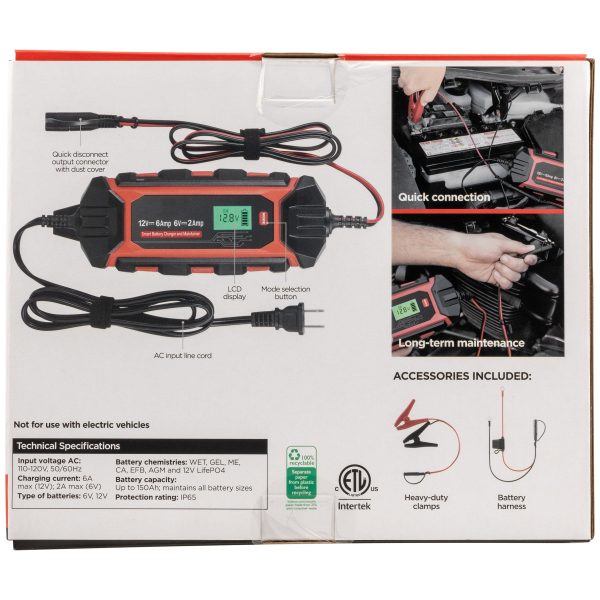 Ultrapro Elite Intelligent Battery Charger and Maintainer, 6V/12V, 6A - Image 4