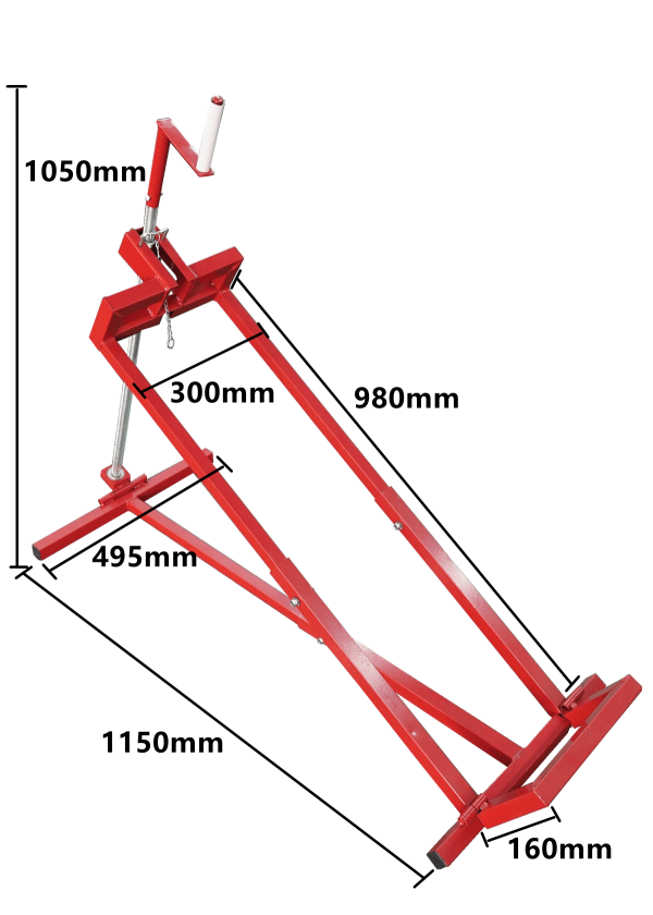 Lawn Mower Lift Jack -Lifting Platform 882 Lbs Capacity for Garden Tractors and Lawn Mowers with Manual Handle & Power Tool Extension Handle (Red) - Image 3