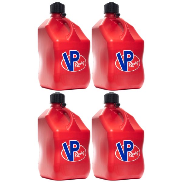 VP Racing 5.5 Gallon Motorsport Racing Container Utility Jug, Red (4 Pack)