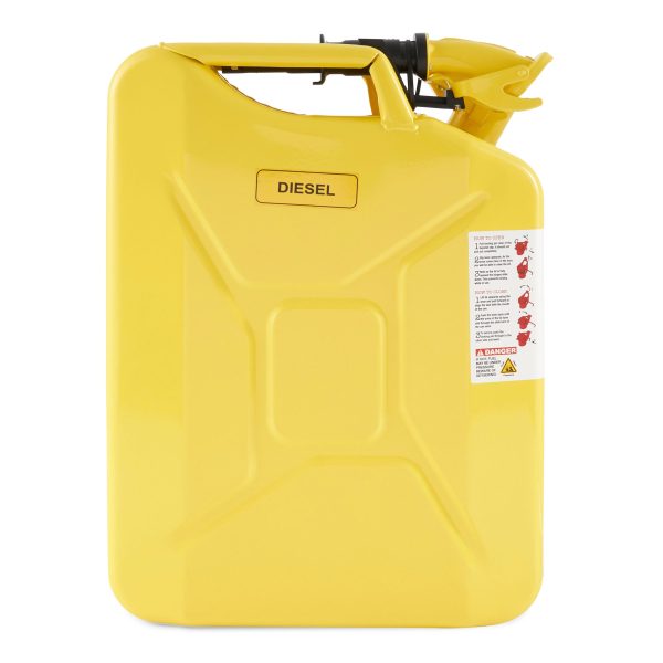 Wavian 3011 5.3 Gallon, 20 Liter Authentic Jerry Can with Spout, Yellow