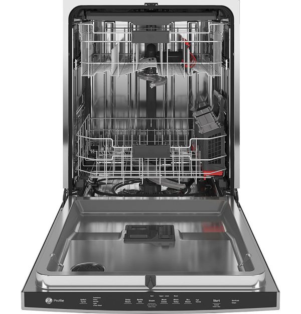 GE Profile - Top Control Built-In Dishwasher with Stainless Steel Tub, 3rd Rack, 45dBA - Black stainless steel