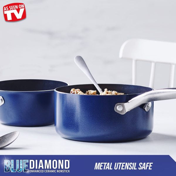 Blue Diamond 20-Piece Ceramic Nonstick Cookware Set - Image 4