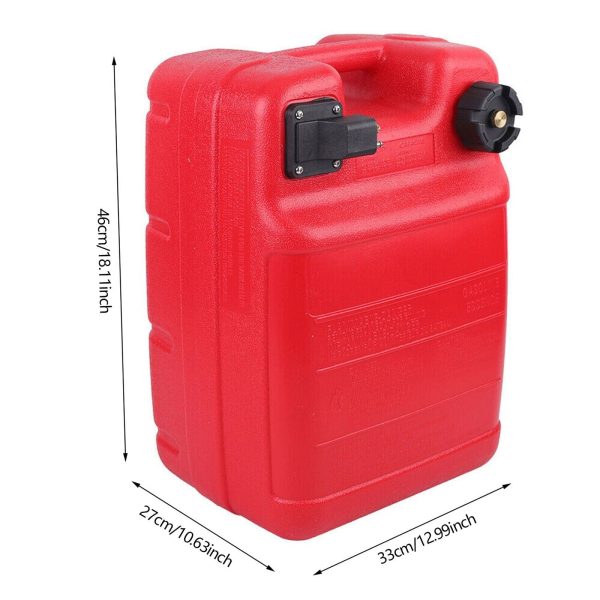 Portable Boat Outboard Fuel Tank, 24L 6 Gallon Marine Outboard Motor Fuel Tank, Anti-Static, Anti-Aging, External Interface, Plastic Fuel Tank for Inflatable Boat, Dinghy, Canoe or Kayak (Red) - Image 3