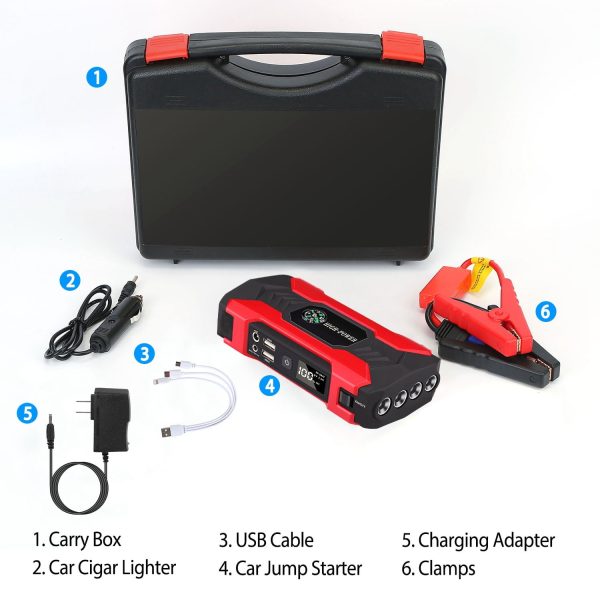 iNova 20000mAh Car Battery Jump Starter 1000A Battery Charger with Safe Smart Clamps LED Flashlight - Image 8