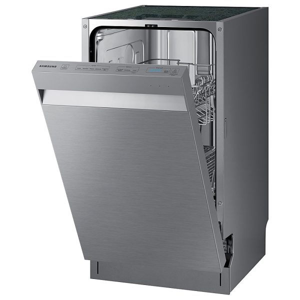 Samsung - 18" Compact Top Control Built-in Dishwasher with Stainless Steel Tub, 46 dBA - Stainless steel - Image 2