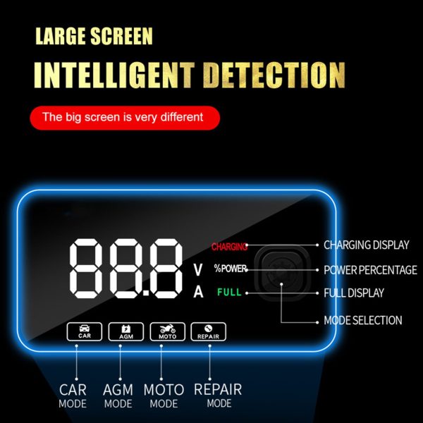 KUNyu 12V Car Battery Charger Automatic Large Screen LCD Display High Precision Intelligent Detection Pulse Repair Multiple Mode Smart Fast Charge Auto Motorcycle Battery Charger Car Accessories - Image 7