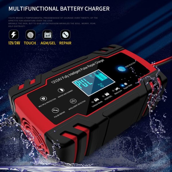 Car Battery Charger 12V /24V Smart Fully Automatic Battery Repair Pulse Charger - Image 2