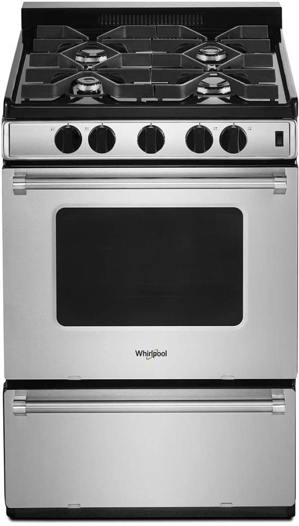 Whirlpool ADA 24 Stainless Steel Freestanding Gas Range With Sealed Burners