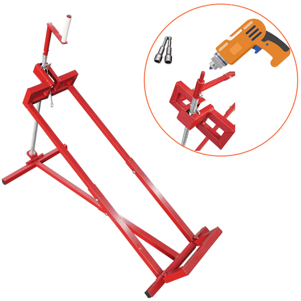 Lawn Mower Lift Jack -Lifting Platform 882 Lbs Capacity for Garden Tractors and Lawn Mowers with Manual Handle & Power Tool Extension Handle (Red)