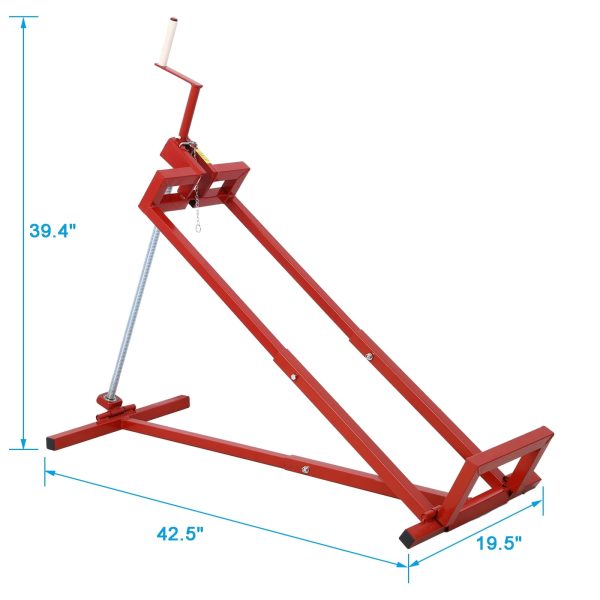 imerelez Easy Lawn Mower Lift for Riding Tractors , 800 Lbs Capacity Lawn Tractor Lifter, Ride-on Mower, Lawn Tractor Lift, Lawn Tractor + 45° Tilt Adjustable, red - Image 4