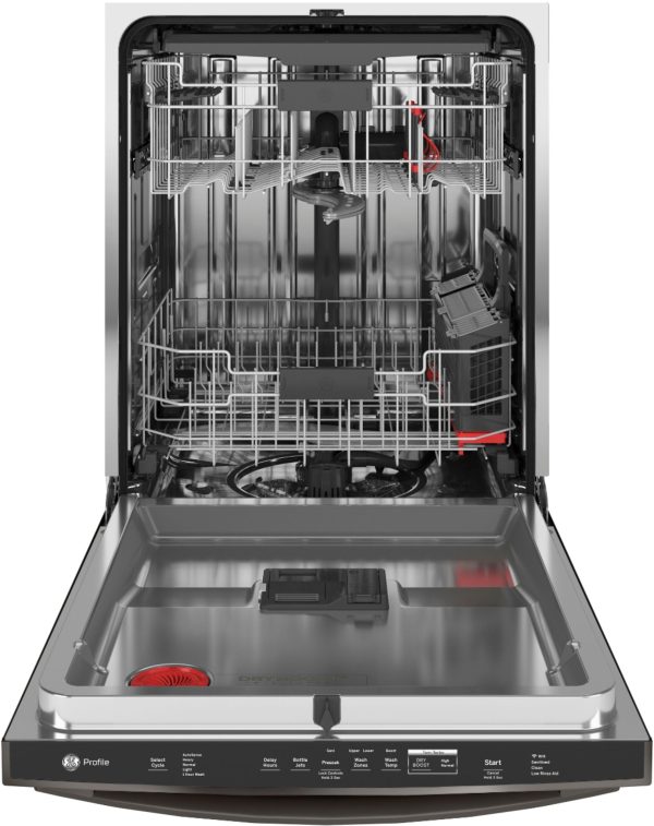 GE Profile - Top Control Built-In Dishwasher with Stainless Steel Tub, 3rd Rack, 39dBA - Black stainless steel - Image 2