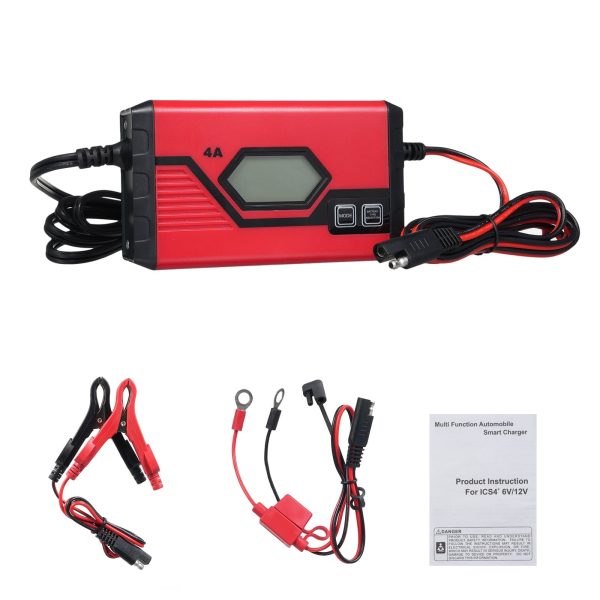 Arealer Charger,With Lcd 4 Amp Maintainer Car 6v/12v Battery Lcd Screen Amp 6v/12v Battery With Battery 4 Atv Pristin - Image 4