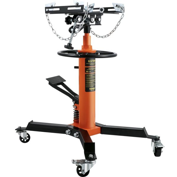 VEVOR Transmission Jack 1100 lbs 2-Stage Hydraulic High Lift Vertical Telescopic,Orange