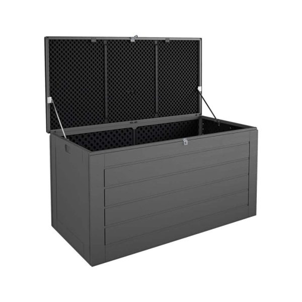 Cosco 88180BGY1E 180 Gal. Extra Large， Black and Charcoal Outdoor Deck Box