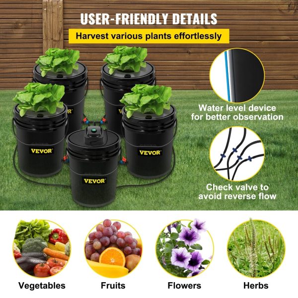 5-Gallon 5-Bucket DWC Hydroponic System for Deep Water Culture - Image 5