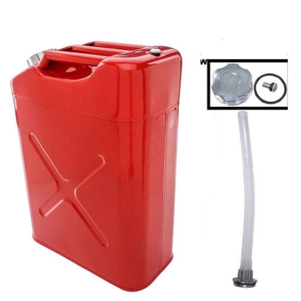 20L US Standard Cold-rolled Plate Petrol Diesel Can Gasoline Bucket with Oil Pipe Army Green