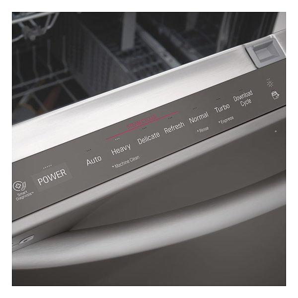 LG - 24" Top Control Smart Built-In Dishwasher with TrueSteam, Tub Light and Quiet Operation - Black stainless steel - Image 7