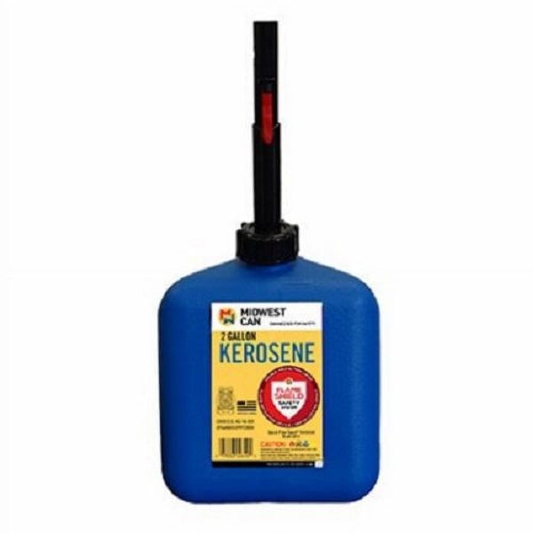 Midwest Can 2610 Blue 2 Gallon CARB Compliant Kerosene Can - Quantity of 4