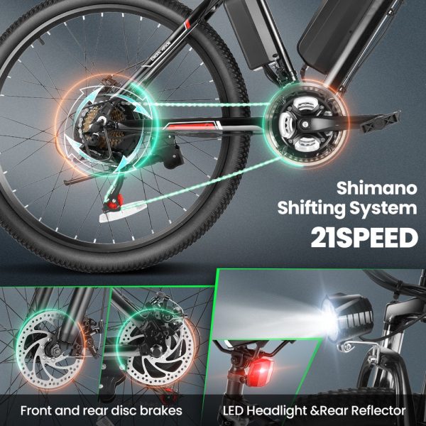 500W Electric Bike 26" Electric Bicycle for Adults with Cruise Control System Ebike - Image 8