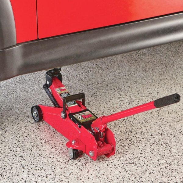 Low Profile Floor Jack 2 Ton Trolley Jack 4000LBS Capacity Heavy Steel Jack 5-3/8" to 13" Lifting, RED - Image 4