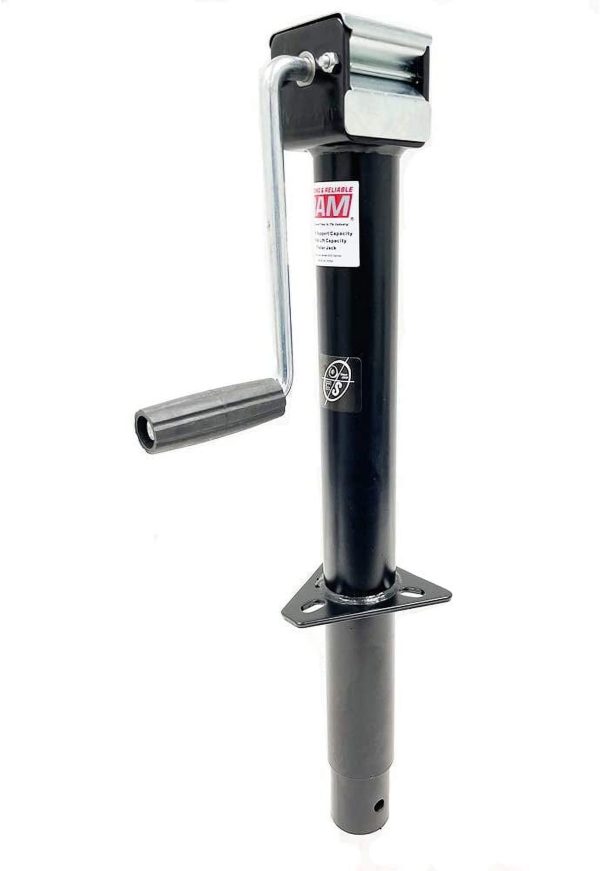 Southwest Wheel 5,000 lbs Side Wind RAM A-Frame Trailer Jack w/ Zinc Round Tube Foot Plate - Image 2