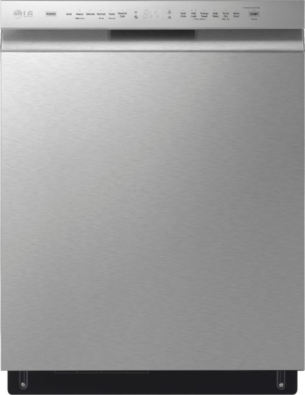 LG - 24" Front Control Smart Built-In Stainless Steel Tub Dishwasher with 3rd Rack, Quadwash, and 48dba - Stainless steel - Image 16