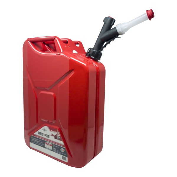 Garage Boss 5 Gallon Press N Pour Metal Jerry Can